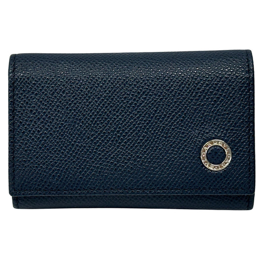 BVLGARI ブルガリ キーケース ブルガリブルガリ 6連 ネイビー レザー レディース メンズ 【中古】