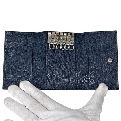 BVLGARI ブルガリ キーケース ブルガリブルガリ 6連 ネイビー レザー レディース メンズ 【中古】