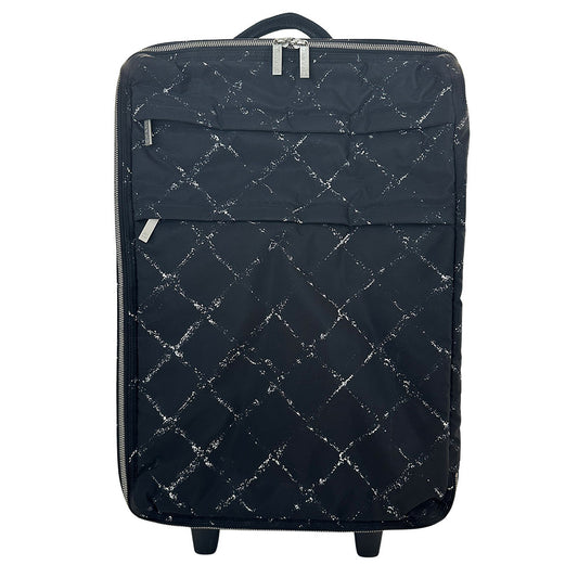 CHANEL シャネル キャリーバッグ トラベル ブラック シルバー金具 ナイロン レディース メンズ 【中古】
