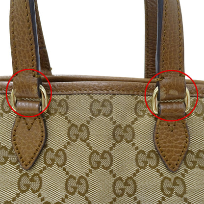 GUCCI グッチ ハンドバッグ ブラウン ベージュ 449241 GGキャンバス レディース 【中古】