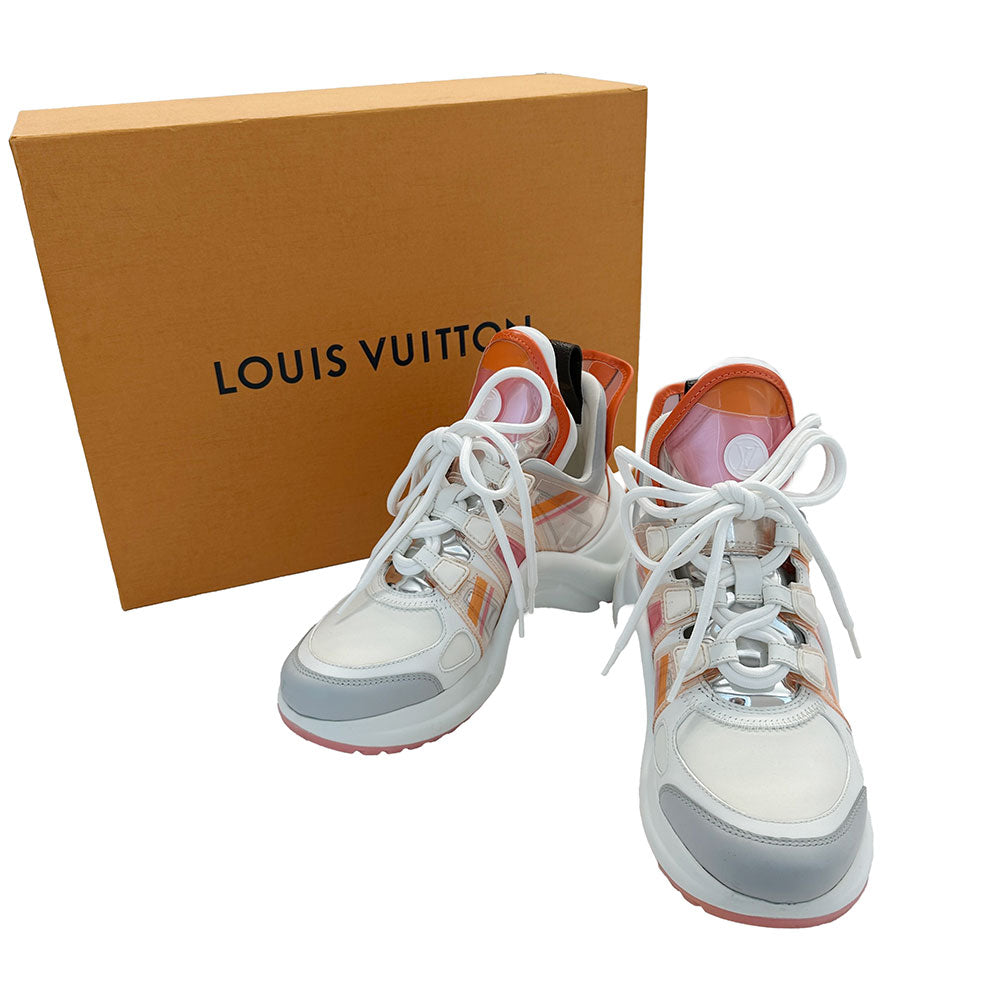 LOUIS VUITTON ルイ・ヴィトン アークライト スニーカー オレンジ レザー レディース 【中古】