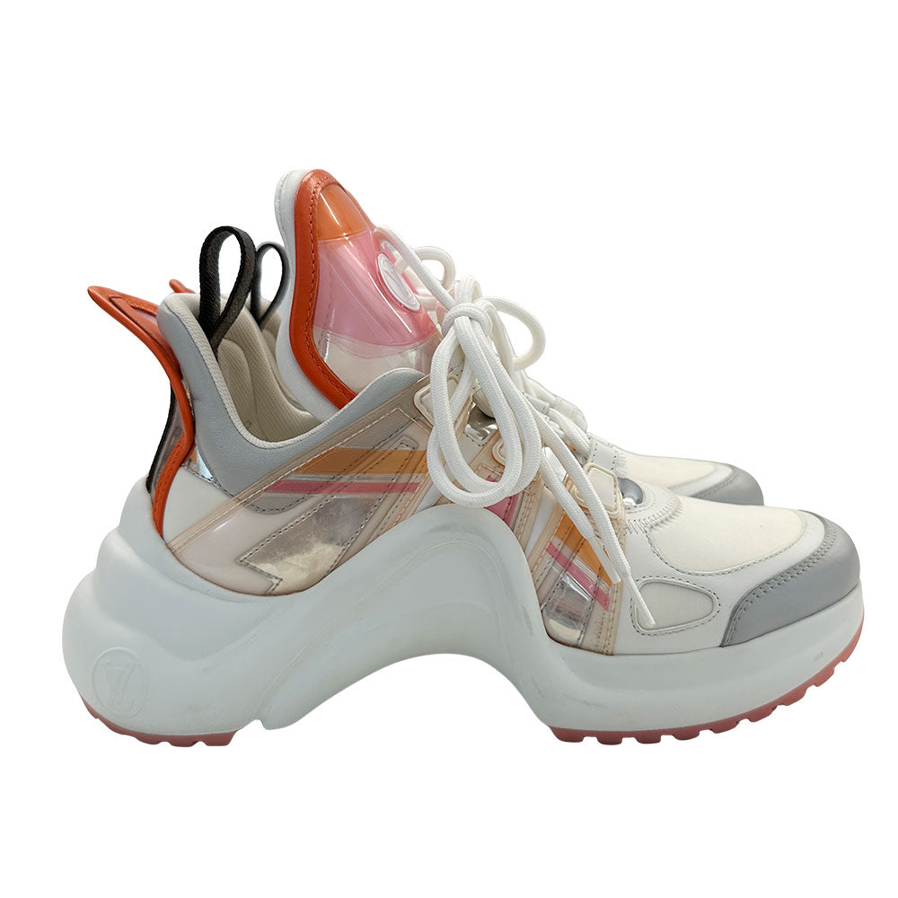 LOUIS VUITTON ルイ・ヴィトン アークライト スニーカー オレンジ レザー レディース 【中古】