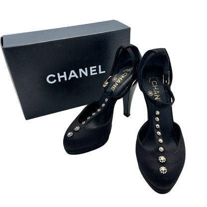 CHANEL シャネル ハイヒール その他靴 ブラック サテン レディース 【中古】