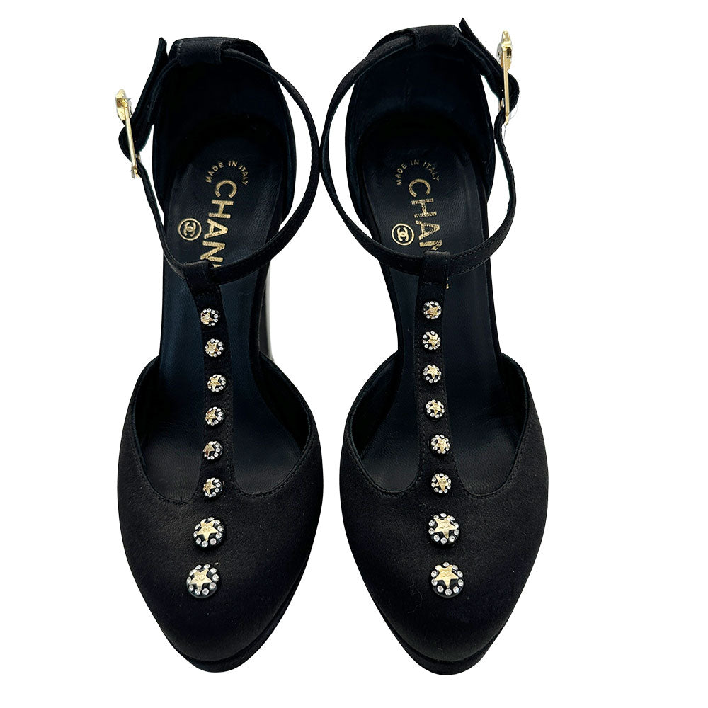 CHANEL シャネル ハイヒール その他靴 ブラック サテン レディース 【中古】