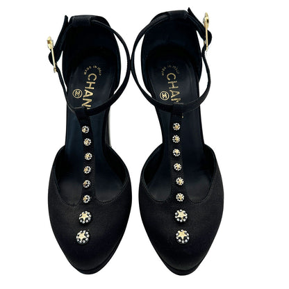CHANEL シャネル ハイヒール その他靴 ブラック サテン レディース 【中古】