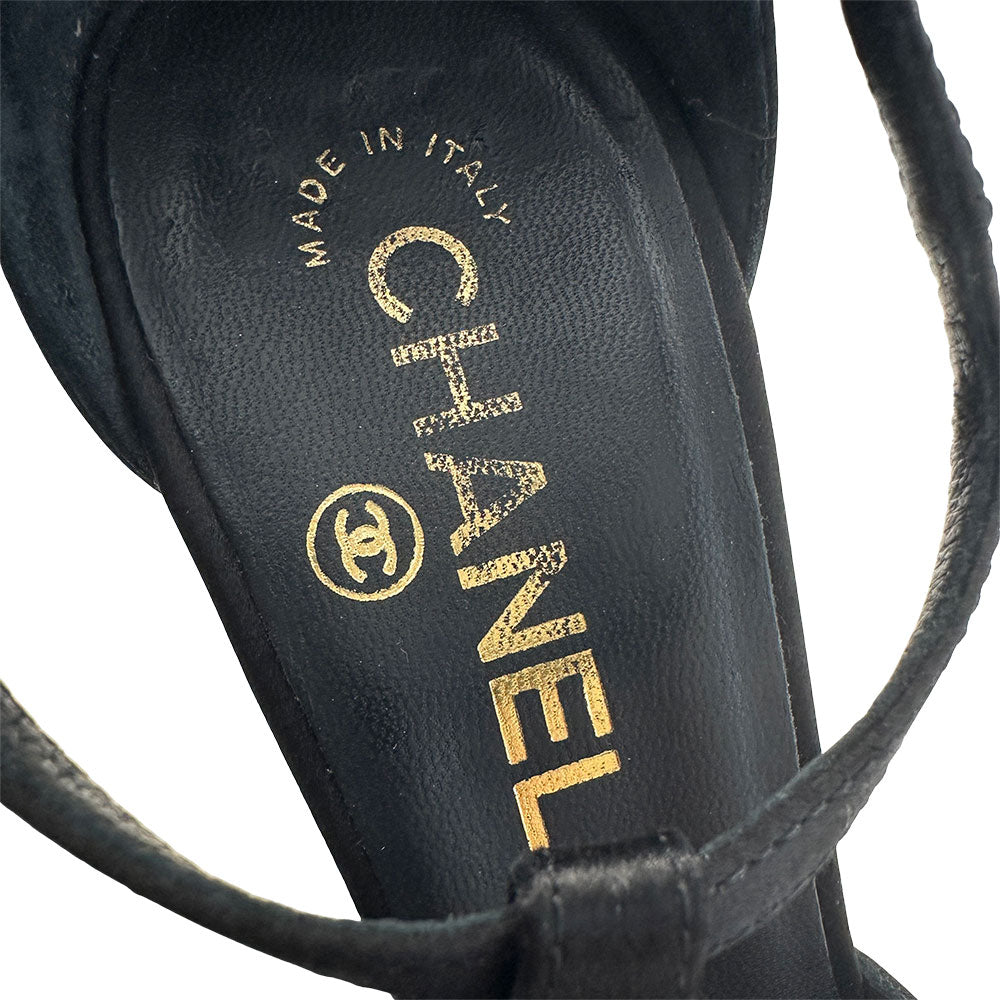 CHANEL シャネル ハイヒール その他靴 ブラック サテン レディース 【中古】