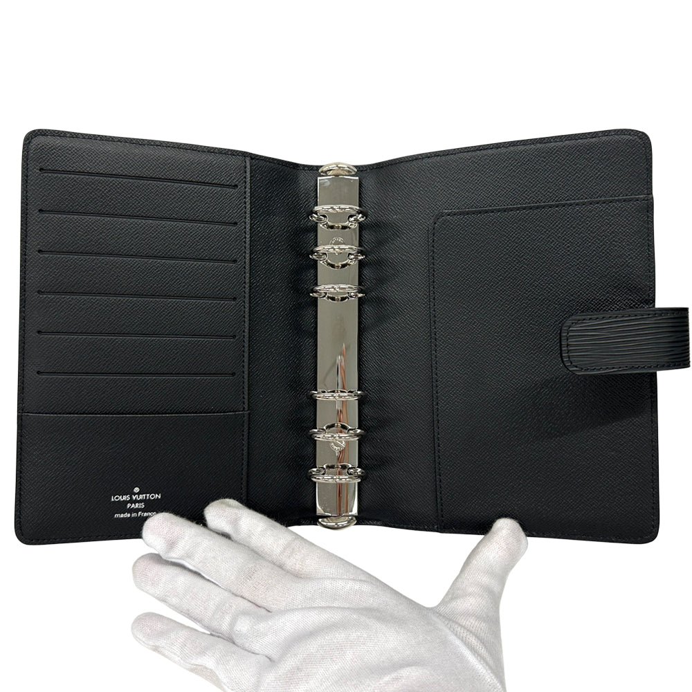 LOUIS VUITTON ルイ・ヴィトン アジェンダMM 手帳カバー エピ ノワール ブラック R20042 レディース メンズ 【中古】