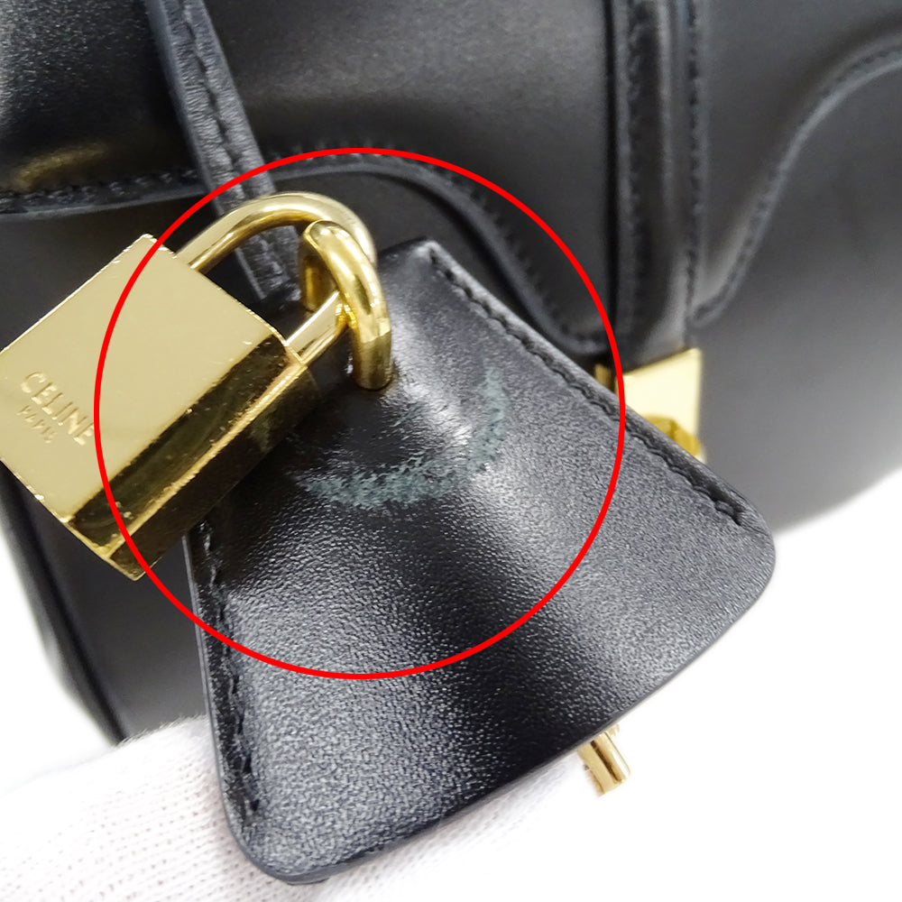 CELINE セリーヌ ミニ 16 セーズ 2wayバッグ ハンドバッグ ブラック レザー レディース 【中古】