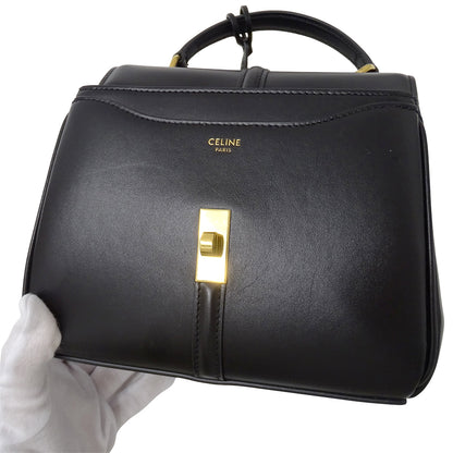 CELINE セリーヌ ミニ 16 セーズ 2wayバッグ ハンドバッグ ブラック レザー レディース 【中古】