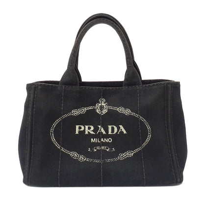 PRADA プラダ カナパミニ ハンドバッグ ブラック 1BG439 キャンバス レディース 【中古】