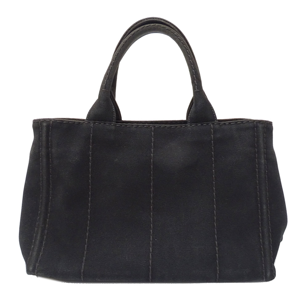 PRADA プラダ カナパミニ ハンドバッグ ブラック 1BG439 キャンバス レディース 【中古】