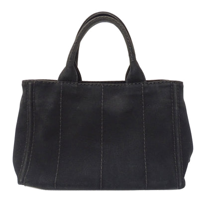 PRADA プラダ カナパミニ ハンドバッグ ブラック 1BG439 キャンバス レディース 【中古】