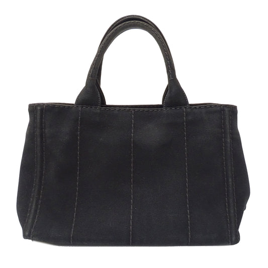 PRADA プラダ カナパミニ ハンドバッグ ブラック 1BG439 キャンバス レディース 【中古】