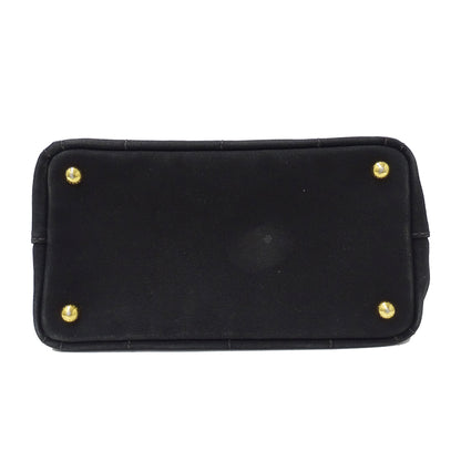 PRADA プラダ カナパミニ ハンドバッグ ブラック 1BG439 キャンバス レディース 【中古】
