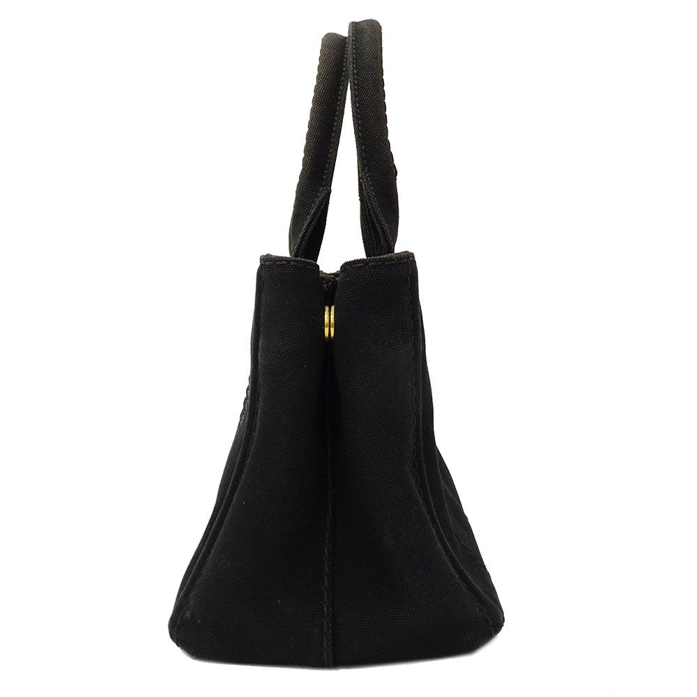 PRADA プラダ カナパミニ ハンドバッグ ブラック 1BG439 キャンバス レディース 【中古】