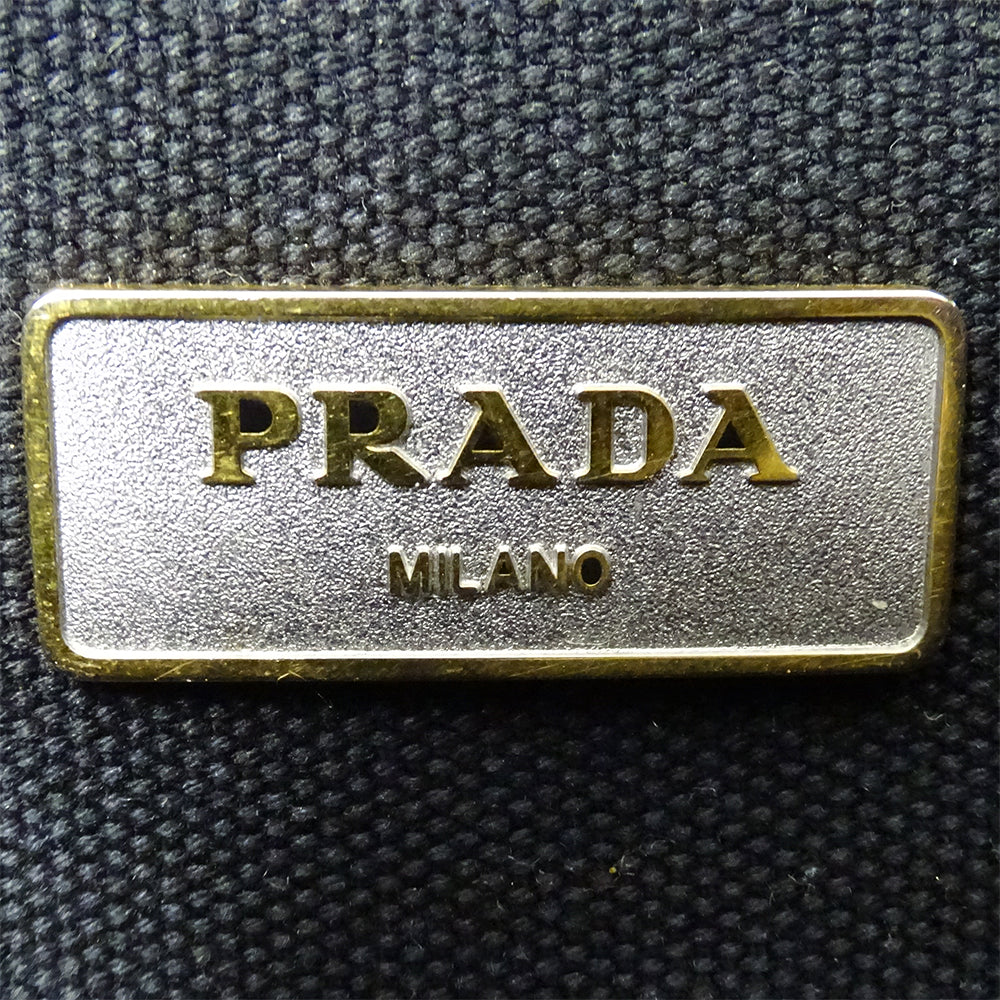PRADA プラダ カナパミニ ハンドバッグ ブラック 1BG439 キャンバス レディース 【中古】