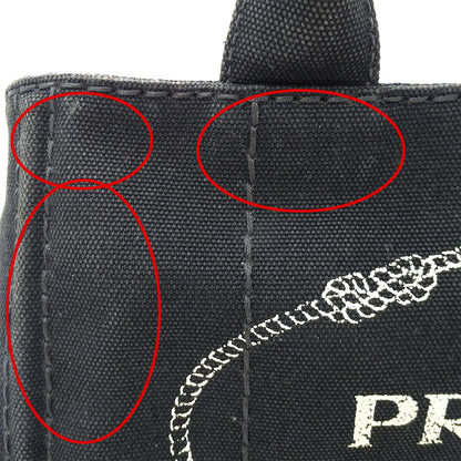 PRADA プラダ カナパミニ ハンドバッグ ブラック 1BG439 キャンバス レディース 【中古】