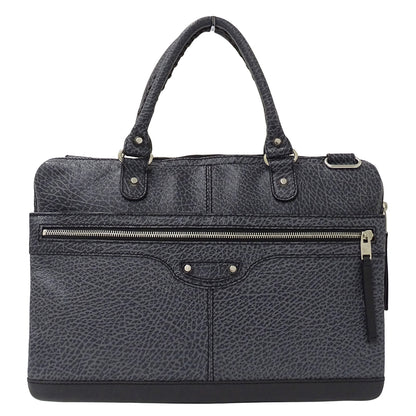 BALENCIAGA バレンシアガ ビジネスバッグ ブルーグレー 340683 レザー メンズ 【中古】