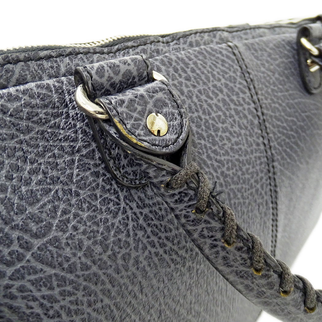 BALENCIAGA バレンシアガ ビジネスバッグ ブルーグレー 340683 レザー メンズ 【中古】