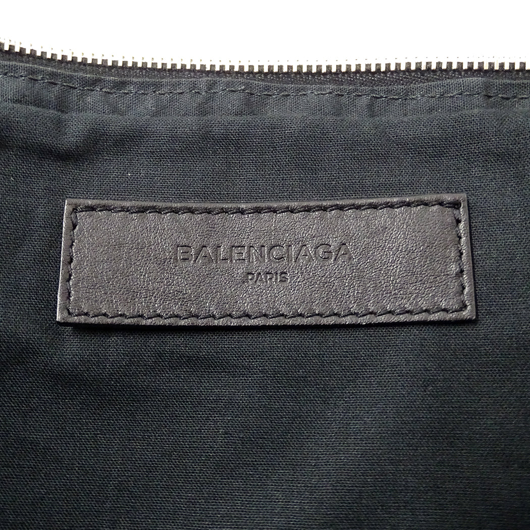 BALENCIAGA バレンシアガ ビジネスバッグ ブルーグレー 340683 レザー メンズ 【中古】