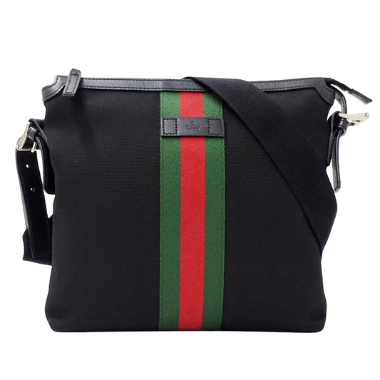 GUCCI グッチ ショルダーバッグ シェリー ブラック 387111 ナイロン メンズ 【中古】