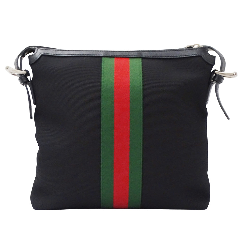 GUCCI グッチ ショルダーバッグ シェリー ブラック 387111 ナイロン メンズ 【中古】