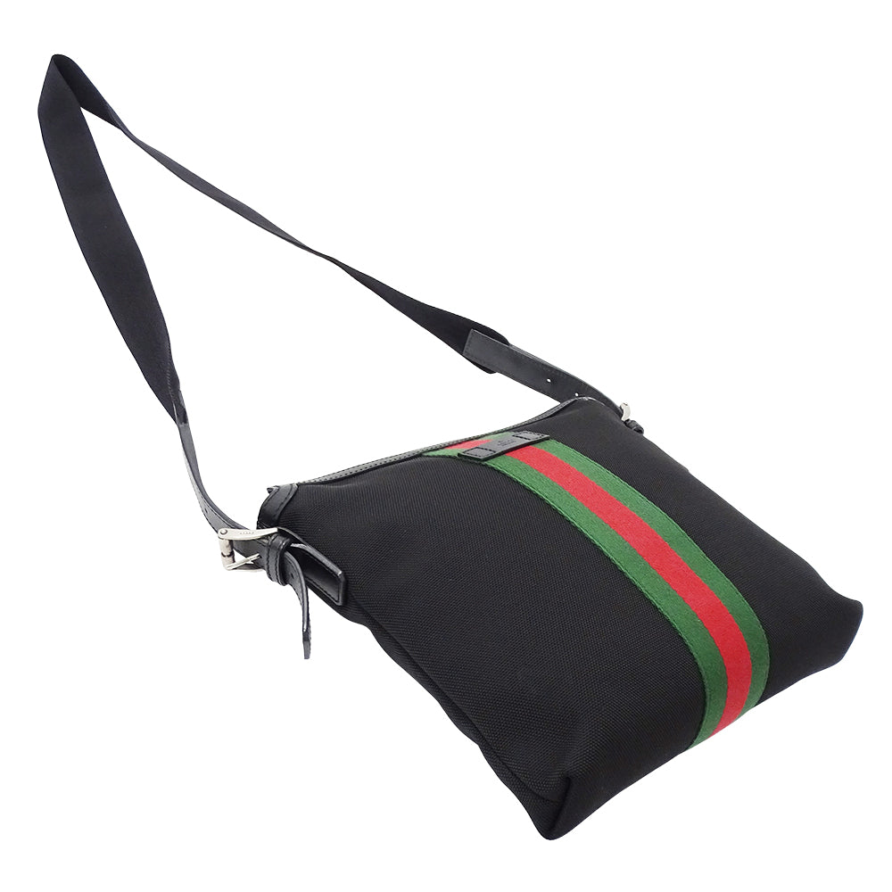 GUCCI グッチ ショルダーバッグ シェリー ブラック 387111 ナイロン メンズ 【中古】