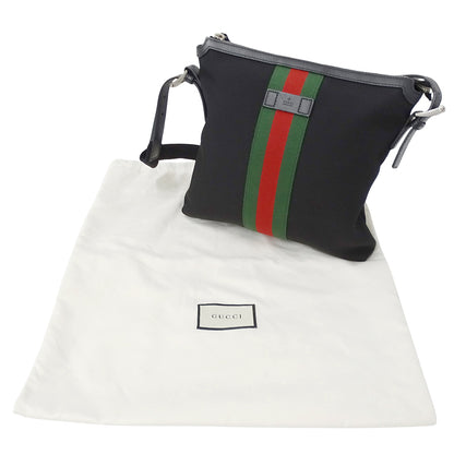 GUCCI グッチ ショルダーバッグ シェリー ブラック 387111 ナイロン メンズ 【中古】