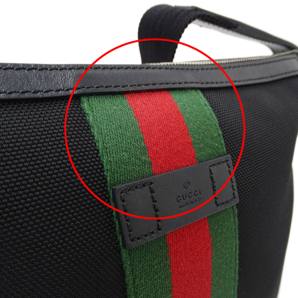 GUCCI グッチ ショルダーバッグ シェリー ブラック 387111 ナイロン メンズ 【中古】