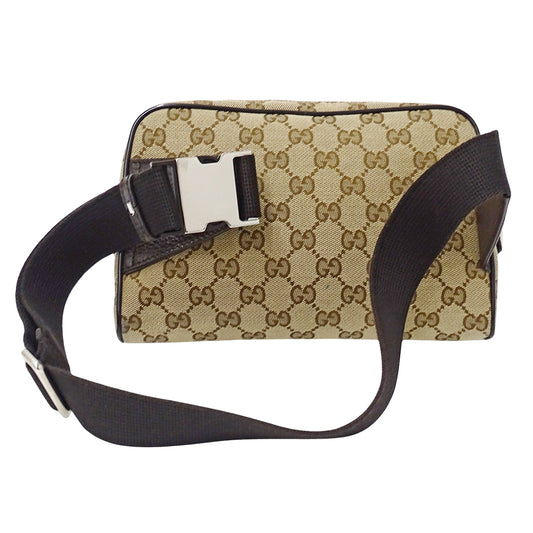GUCCI グッチ ボディバッグ ウエストバッグ ベージュ ブラウン 449174 GGスプリームキャンバス メンズ 【中古】