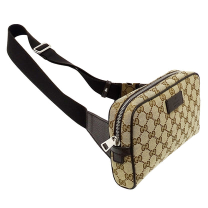 GUCCI グッチ ボディバッグ ウエストバッグ ベージュ ブラウン 449174 GGスプリームキャンバス メンズ 【中古】