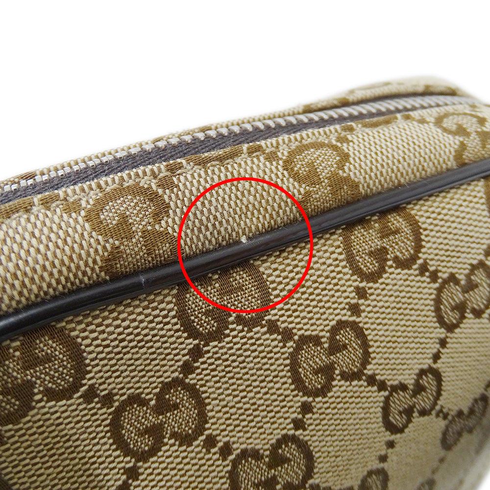 GUCCI グッチ ボディバッグ ウエストバッグ ベージュ ブラウン 449174 GGスプリームキャンバス メンズ 【中古】