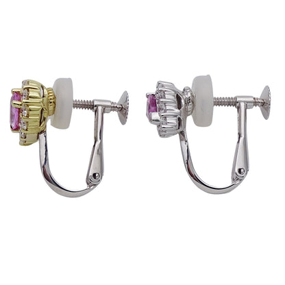 KARATI カラッチ イヤリング K18YG K18WG ピンクサファイア ダイヤモンド レディース 【中古】