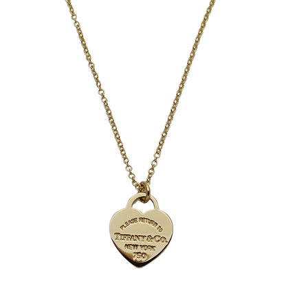 TIFFANY&Co. ティファニー ミニ ハートタグ ネックレス 750YG イエローゴールド レディース 磨き済み【中古】