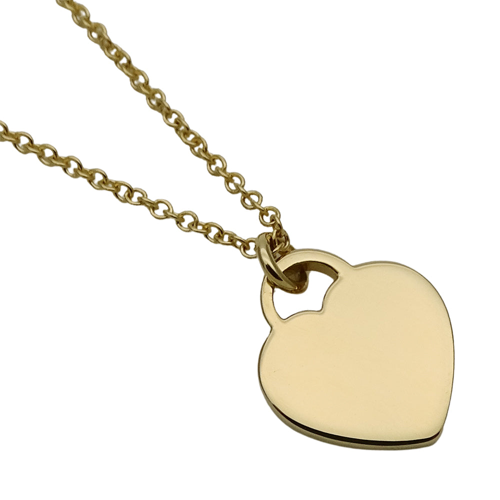 TIFFANY&Co. ティファニー ミニ ハートタグ ネックレス 750YG イエローゴールド レディース 磨き済み【中古】