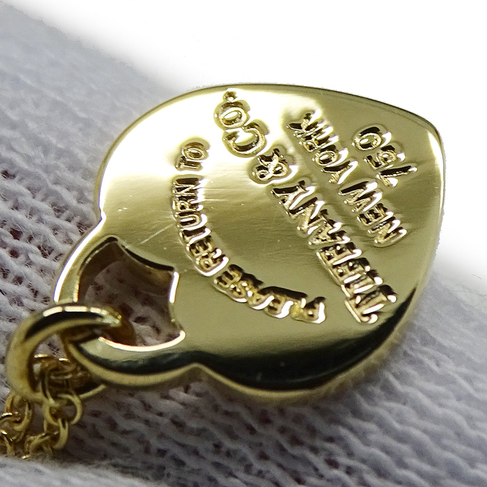 TIFFANY&Co. ティファニー ミニ ハートタグ ネックレス 750YG イエローゴールド レディース 磨き済み【中古】