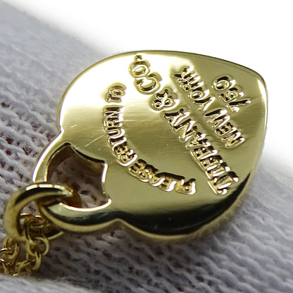 TIFFANY&Co. ティファニー ミニ ハートタグ ネックレス 750YG イエローゴールド レディース 磨き済み【中古】