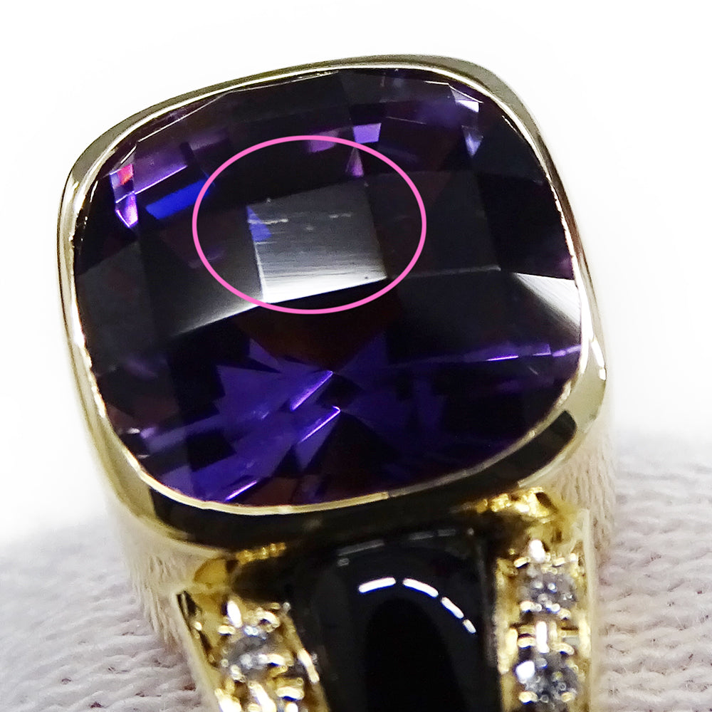 TASAKI タサキ イヤリング K18YG アメジスト ダイヤモンド ゴールド レディース 磨き済み【中古】