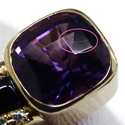 TASAKI タサキ イヤリング K18YG アメジスト ダイヤモンド ゴールド レディース 磨き済み【中古】