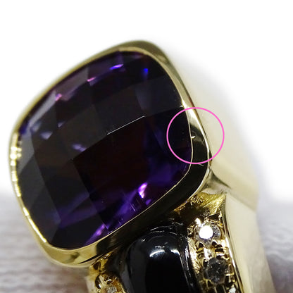 TASAKI タサキ イヤリング K18YG アメジスト ダイヤモンド ゴールド レディース 磨き済み【中古】