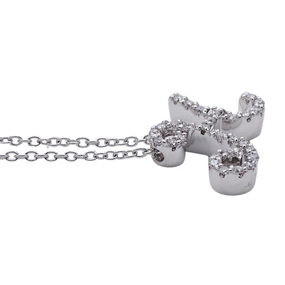 Ponte Vecchio ポンテヴェキオ イニシャル "H" ネックレス K18WG ダイヤモンド D0.14 ホワイトゴールド レディース 【中古】