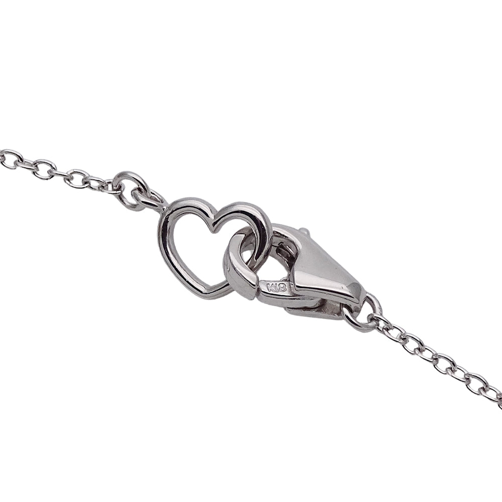 Ponte Vecchio ポンテヴェキオ イニシャル "H" ネックレス K18WG ダイヤモンド D0.14 ホワイトゴールド レディース 【中古】