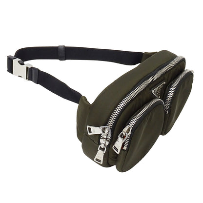 PRADA プラダ ボディバッグ ウエストバッグ カーキ 1BL026 ナイロン レディース メンズ 【中古】
