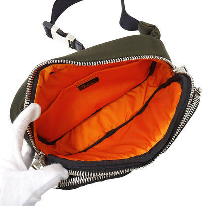 PRADA プラダ ボディバッグ ウエストバッグ カーキ 1BL026 ナイロン レディース メンズ 【中古】
