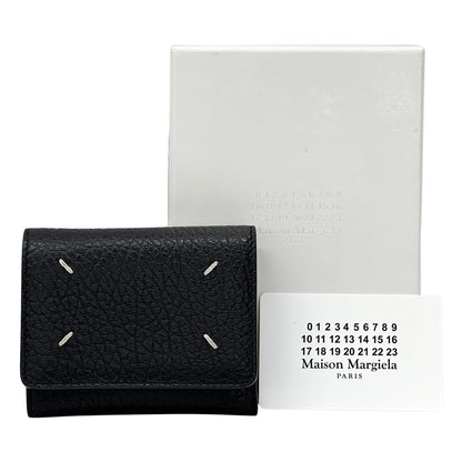 Maison Margiela メゾン マルジェラ スリーフォールドウォレット 三つ折り財布 4ステッチ ブラック SA3U10010 レザー レディース メンズ 【中古】