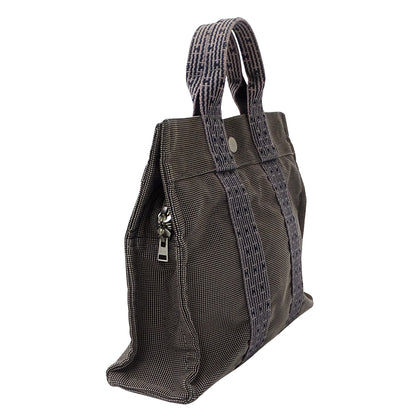 HERMES エルメス トートバッグ ハンドバッグ エールライン ブラック キャンバス レディース メンズ 【中古】