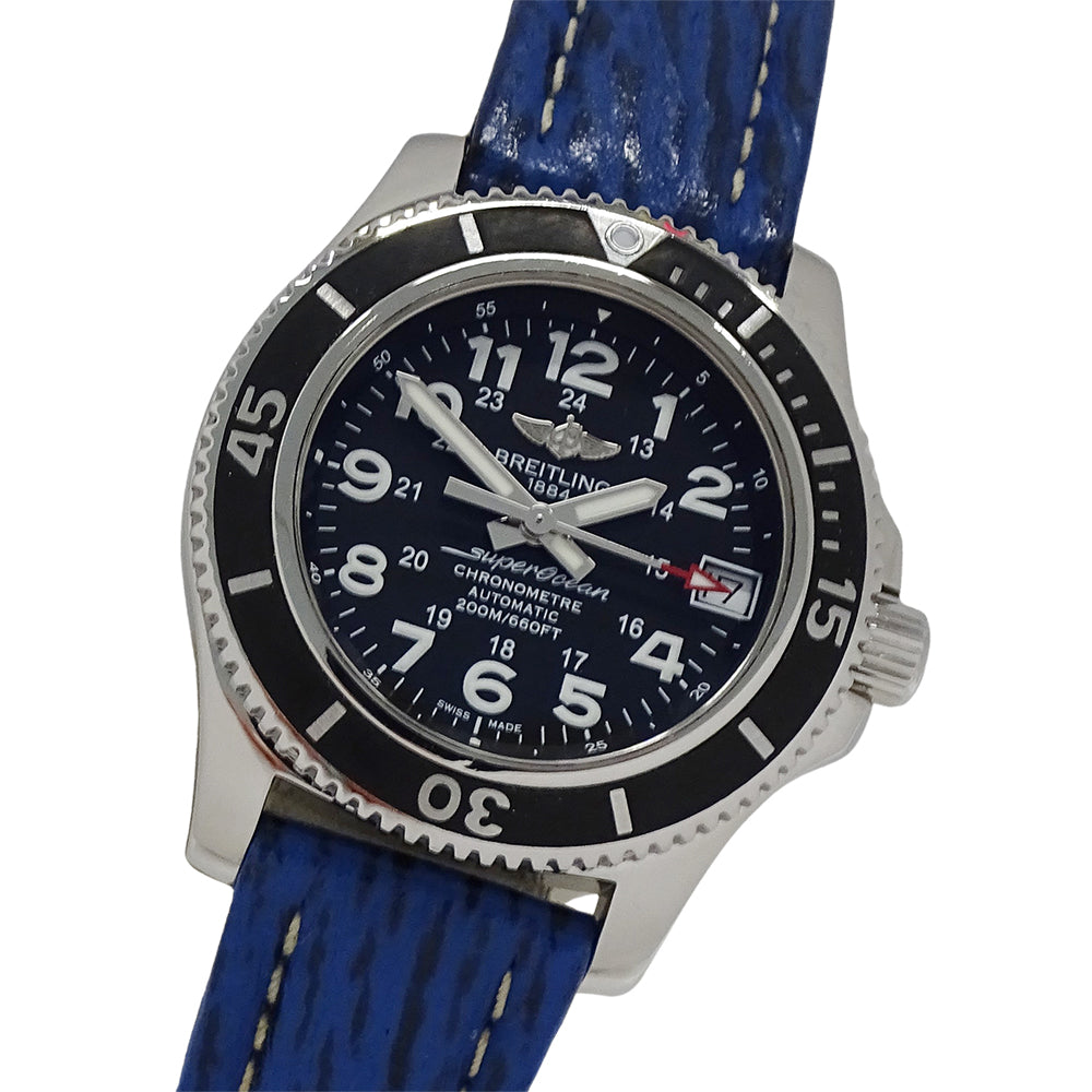 BREITLING ブライトリング スーパーオーシャン A17312 ボーイズ 腕時計 自動巻き AT ステンレス レザー 磨き済み【中古】