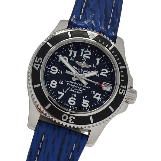 BREITLING ブライトリング スーパーオーシャン A17312 ボーイズ 腕時計 自動巻き AT ステンレス レザー 磨き済み【中古】