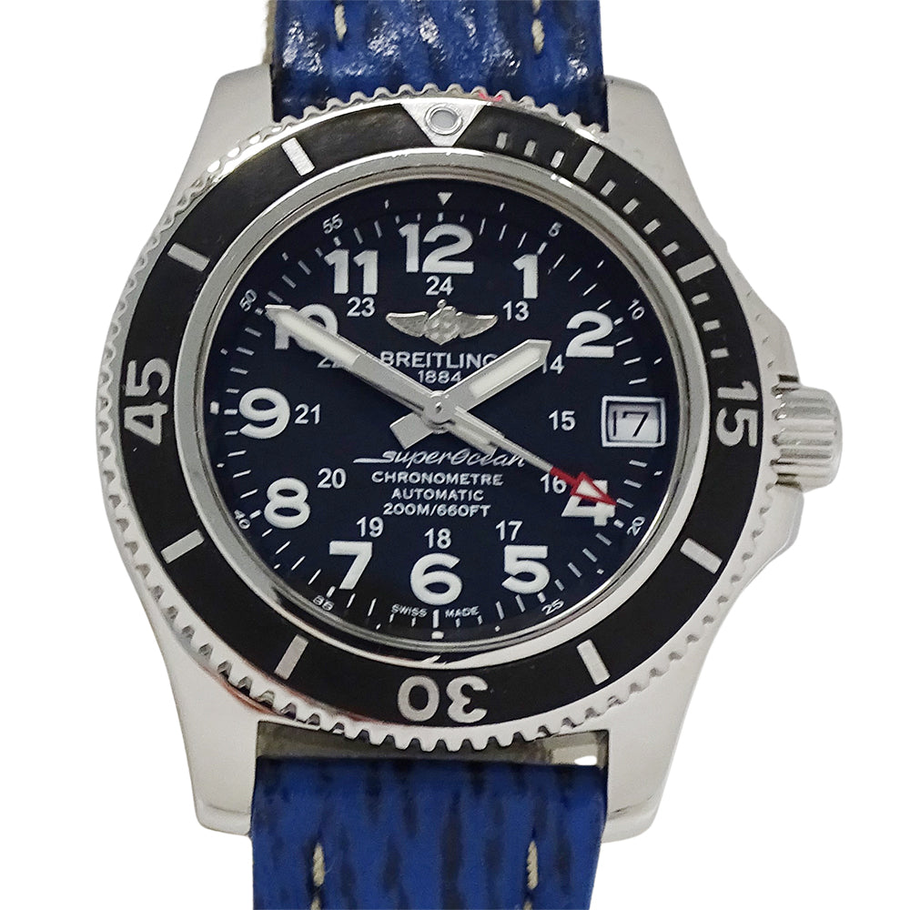 BREITLING ブライトリング スーパーオーシャン A17312 ボーイズ 腕時計 自動巻き AT ステンレス レザー 磨き済み【中古】