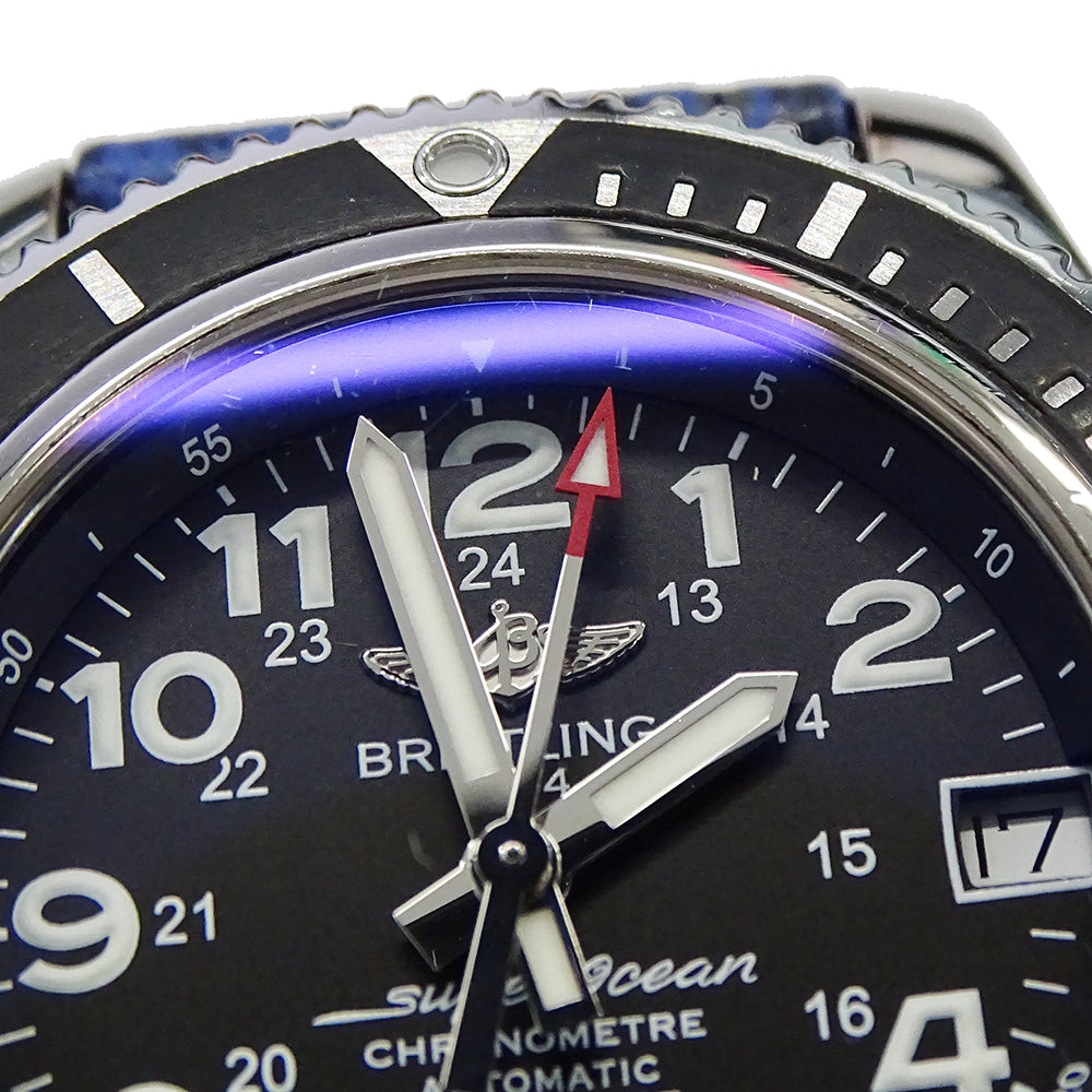 BREITLING ブライトリング スーパーオーシャン A17312 ボーイズ 腕時計 自動巻き AT ステンレス レザー 磨き済み【中古】
